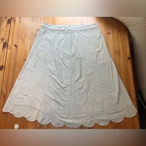 Scalloped midi skirt